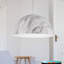 1-Light White Marble Finish Dome Pendant Light