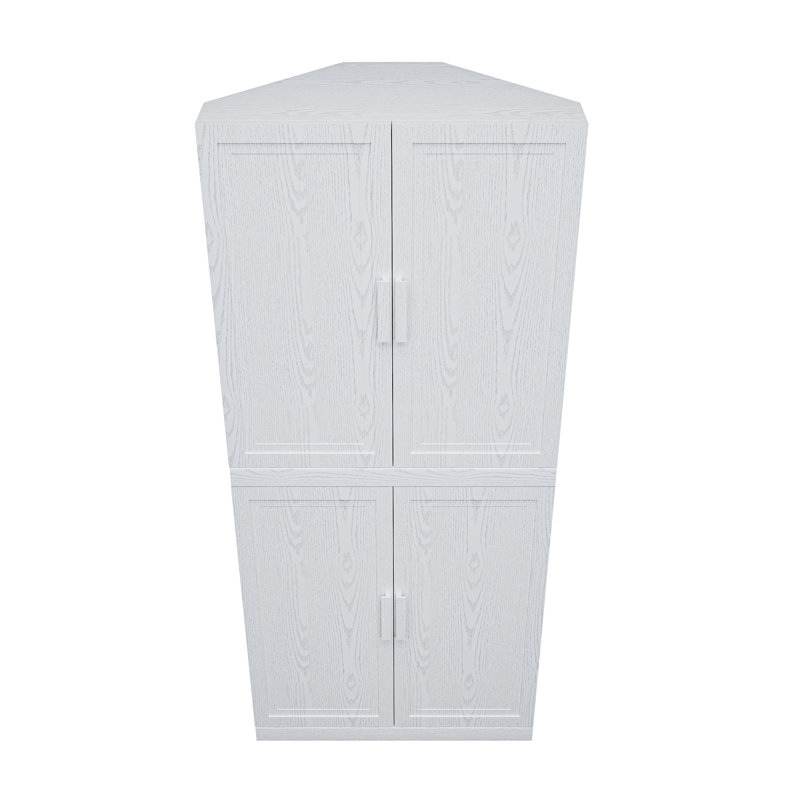 Armoire d'angle avec tablette réglable Cieria, Blanc