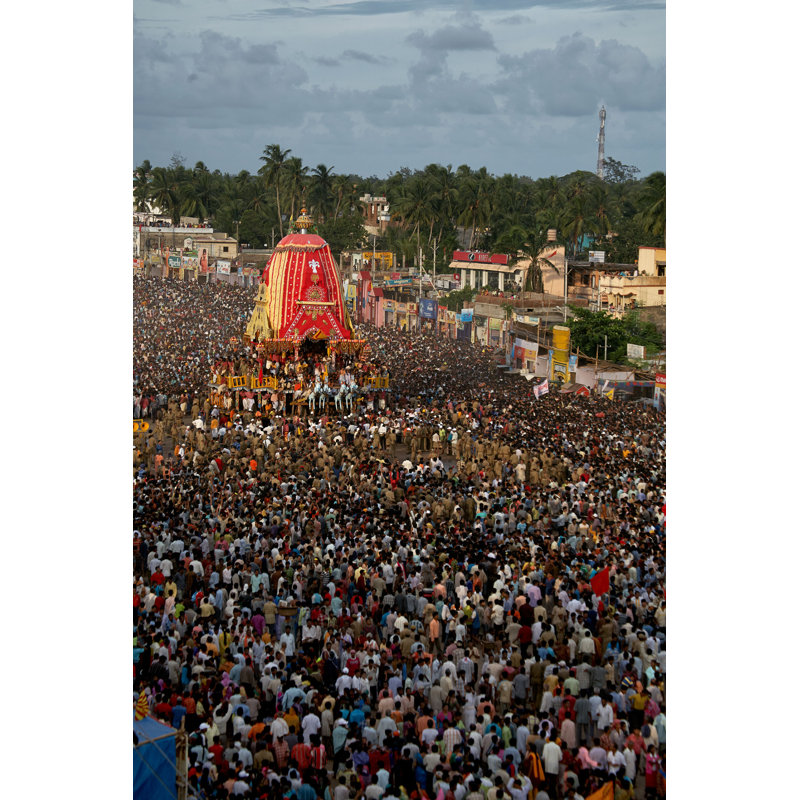 Vue de Puri Jagannath Rath Yatra, chariot Festiva - photographie sur toile tendue, H 48 po x l 32 po