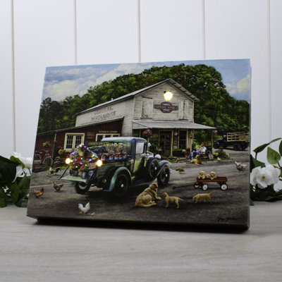 General Store 8x6 Mini Lighted Easel Back Canvas