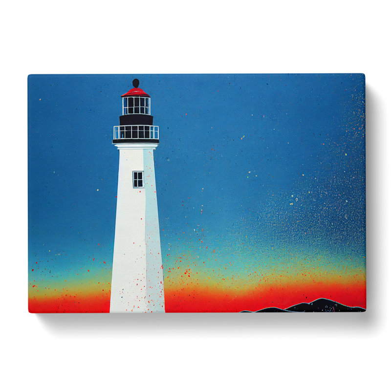 Painted Lighthouse Vol.4 - Wrapped Canvas Painting, 35cm H x 50cm W x 3cm D