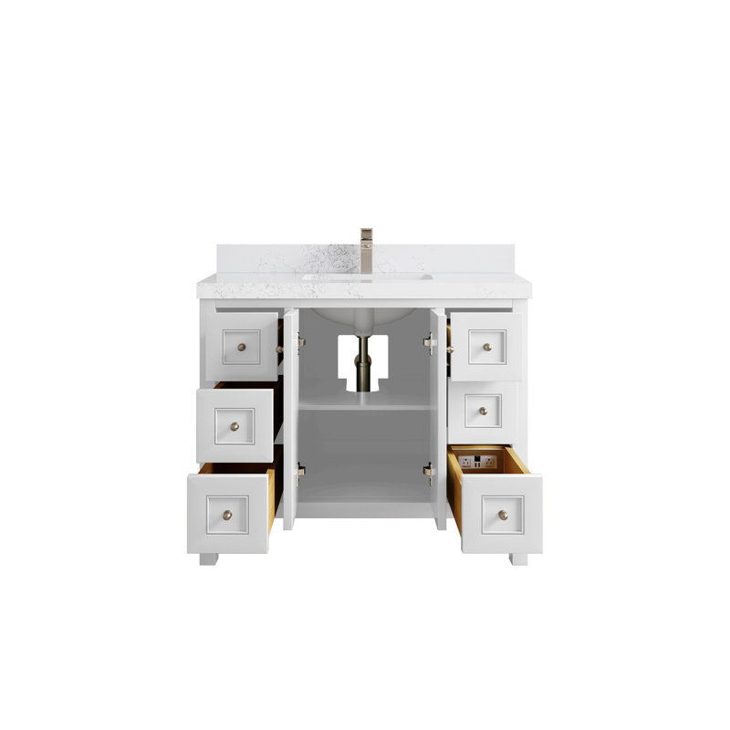 Ensemble de meuble-lavabo simple blanc l 4 x P 2 po Nashville, Empira