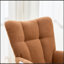 Ensemble chaise berçante à bascule en tissu Teddy avec repose-pieds et poche de rangement latérale, base en bois massif.-1081843047