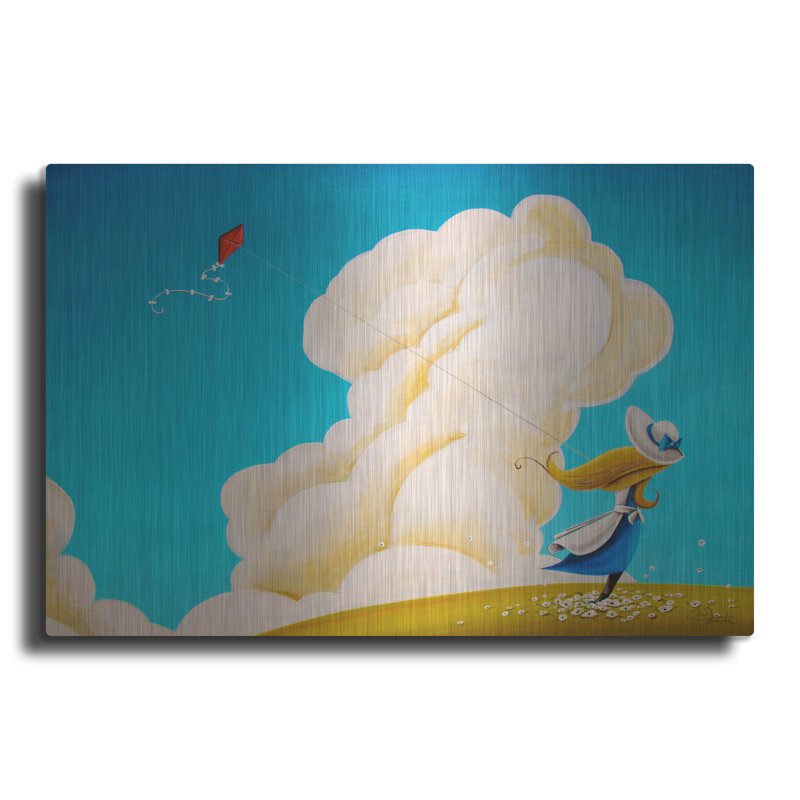 «Wall and String» par Cindy Thornton, art mural en métal de luxe, 24 po x 16 po, H 24 po x l 36 po