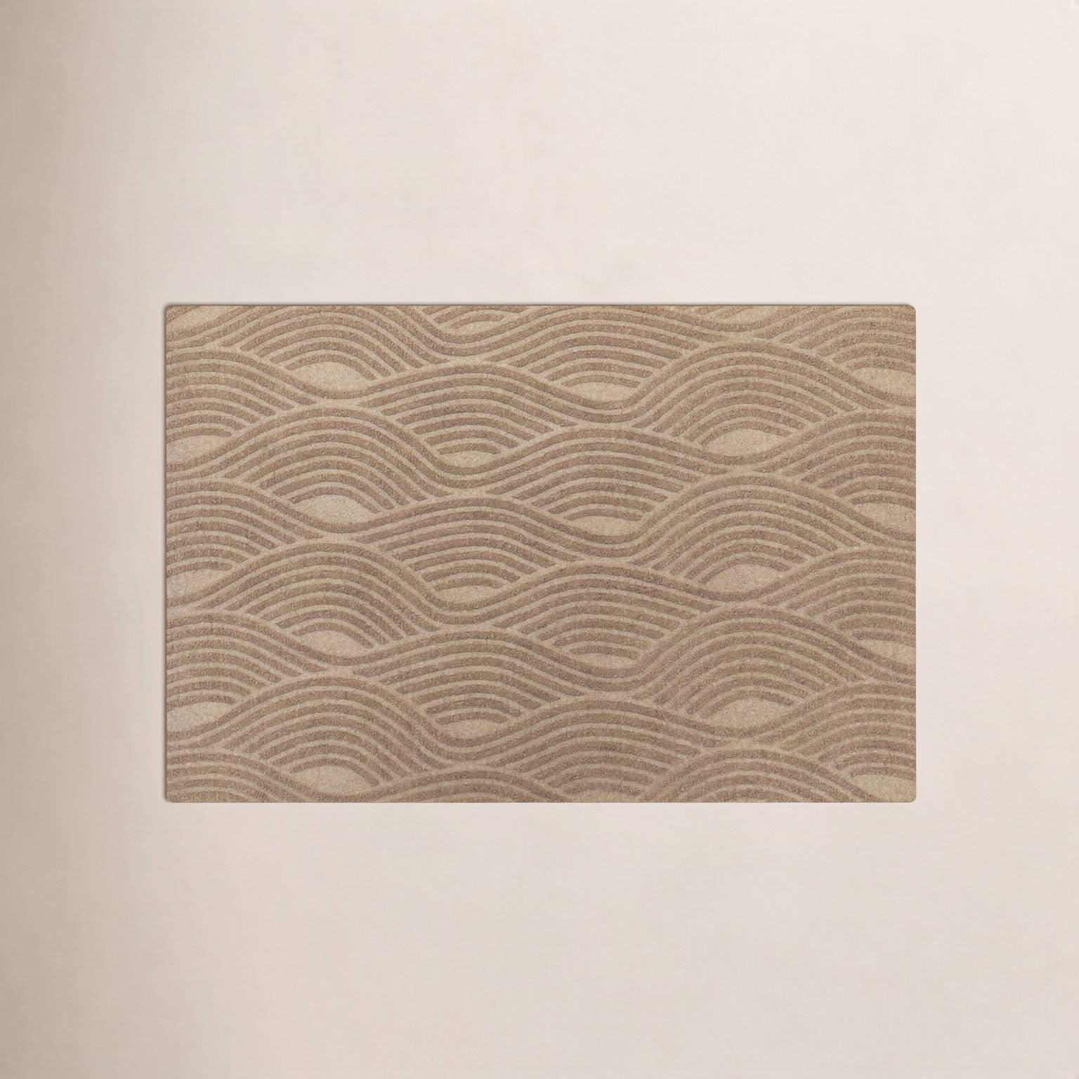 WaterHog Luxe Waves Non-Slip Doormat, Wheat