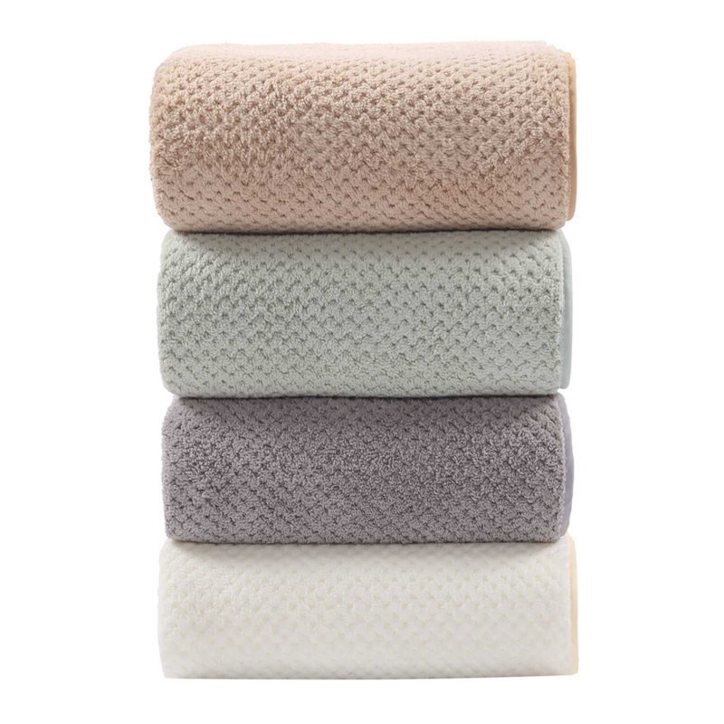Wholesale Pineapple-Grid Bath & Hand Towels: High-Density, Absorbent, Japanese-Style Coral Fleece Towels