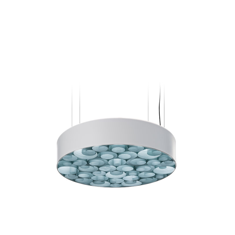 Spiro LED Chandelier, 5.9" H x 29.5" W x 29.5" D, White, Sea Blue