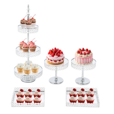 5-Piece Cake Stand Set Tabletop Cupcake Tower for Wedding, Birthday, and Party