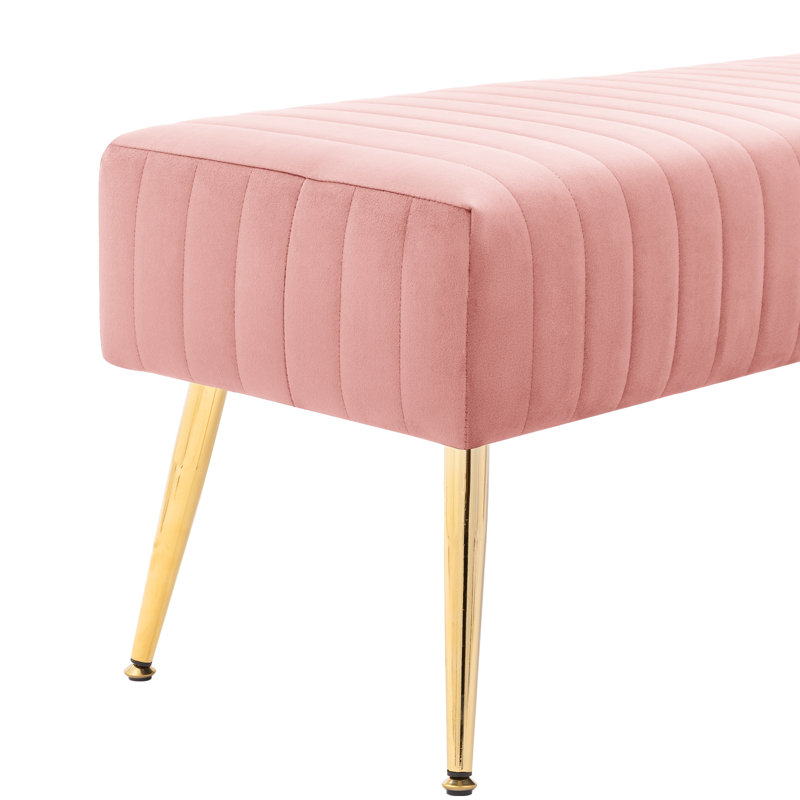 Banc en velours Rodjanae, Rose