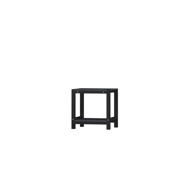 Herrah 40cm W Solid + Manufactured Wood Bedside Table, Black