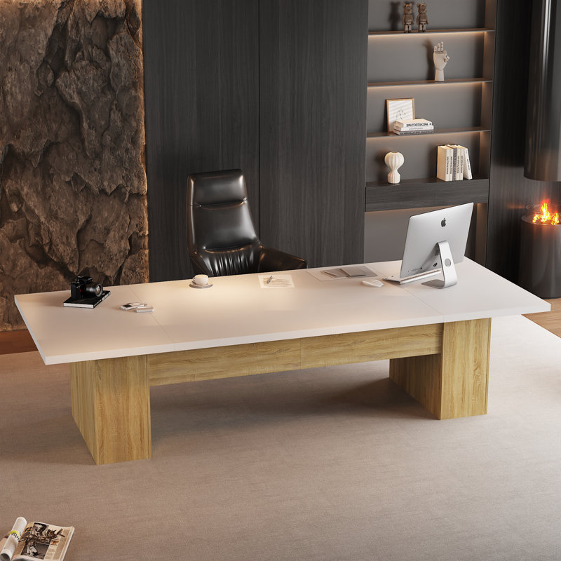 Bureau Anqunette, Blanc/Brun clair