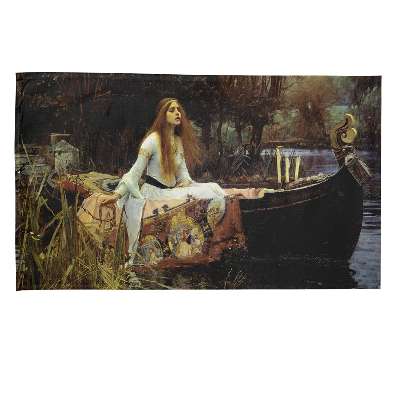 Serviette à thé Art-Inspired - La Dame de Shalott, mélange de coton et polyester, lavable à la machine, Polyester sergé