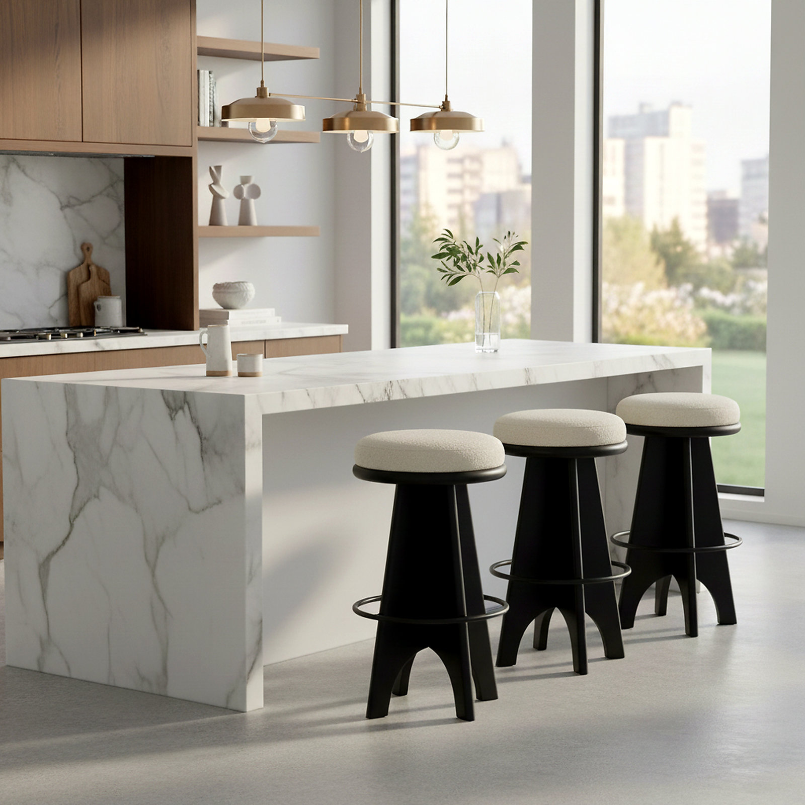 Tyrian Bar and Counter Stool, Bar Stool (29” Seat Height), Black