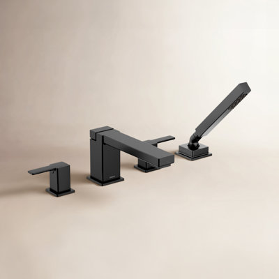 90 Degree Deck Roman Tub Faucet with Handshower