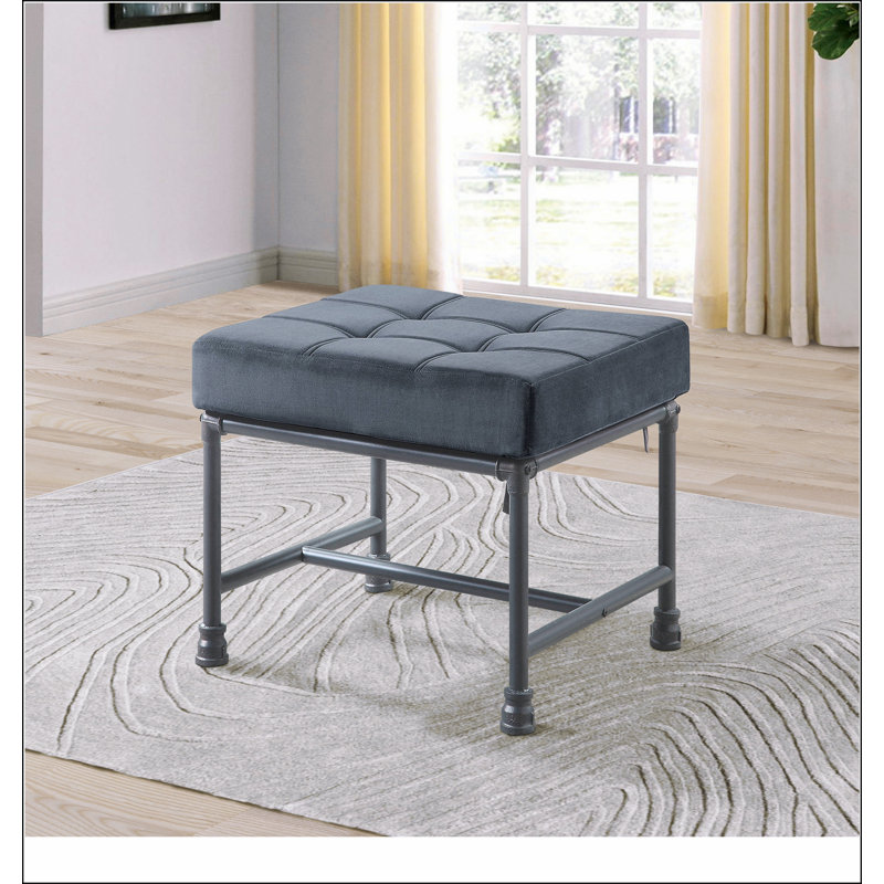 Repose-pieds rectangulaire gris et gris sable