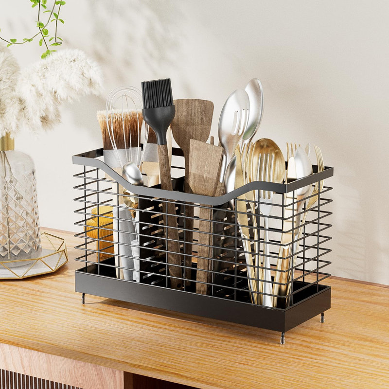Porte-ustensiles à 3 grilles pour comptoir de cuisine