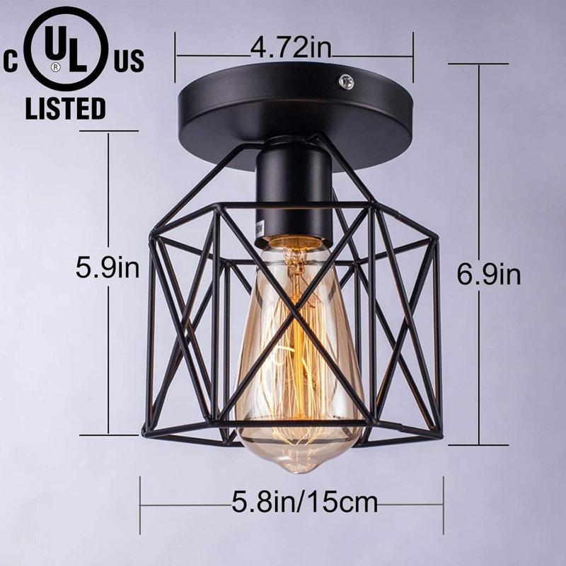 2 Pack Semi Flush Mount Ceiling Light, E26/E27 For Porch Hallway Kitchen Rv Light, , Ul Approval