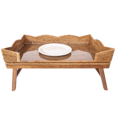 Plateau de petit-déjeuner festonné avec insert en verre
