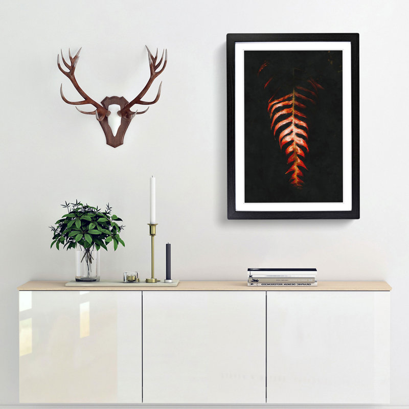 Leaf in the Light - Framed Print, 63cm H x 45cm W x 2cm D, Black Framed