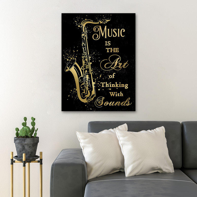 The Saxophone - Wrapped Canvas Graphic Art, 14" H x 11" W x 2" D