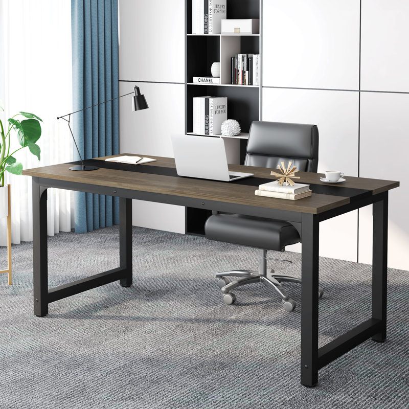 Bureau Montserat, H 29,52 po x l 70,86 po x P 31,49 po, Gris / Noir