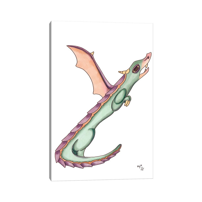 Monster Letter Y by Might Fly Art & Illustration - Wrapped Canvas Print, 30.48 cm H x 45.72 cm W