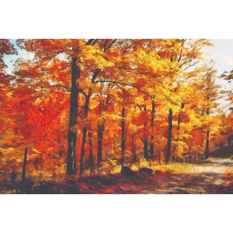 Painted Fall Path - Wrapped Canvas Art Prints, 30cm H x 46cm W x 3.8cm D
