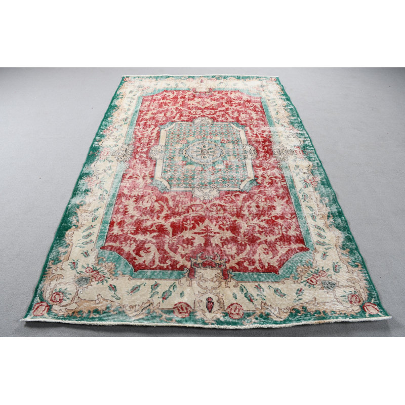 Grand tapis turc Oushak de couleur rouge, idéal pour la salle à manger, rehaussant un décor bohémien chic rétro de qualité suprême