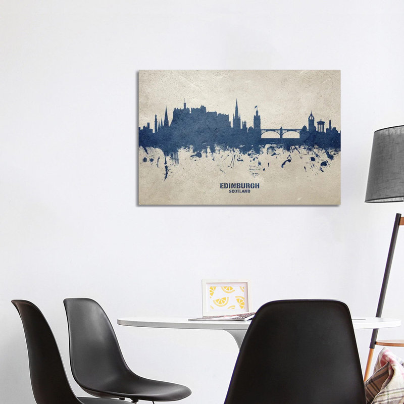 Edinburgh Scotland Skyline Concrete by Michael Tompsett - Wrapped Canvas Gallery-Wrapped Canvas Giclée