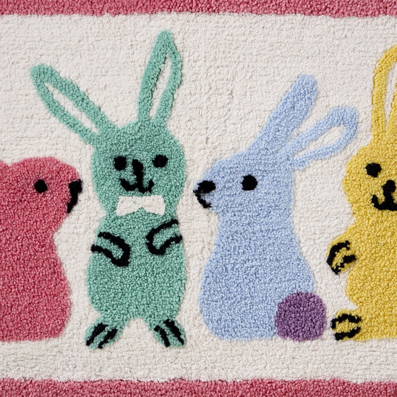 Hallmark Multicolor Easter Bunny BFFs Cotton Rich Bath Rug, 20" x 30"