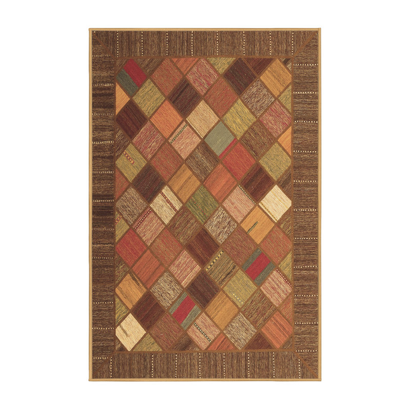 Tapis contemporains brun lavable à la machine 2642, Rectangle 3 pi x 5 pi
