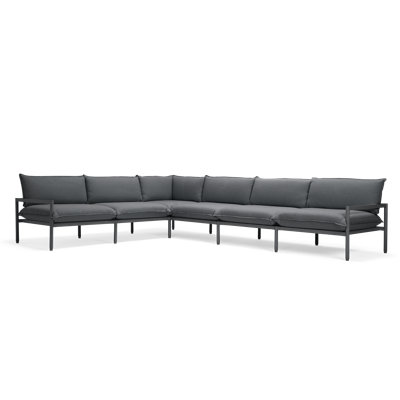 Terra 136'' Wide Reversible Powder Coated Aluminum Patio Sectional with Sunbrella® Cushions