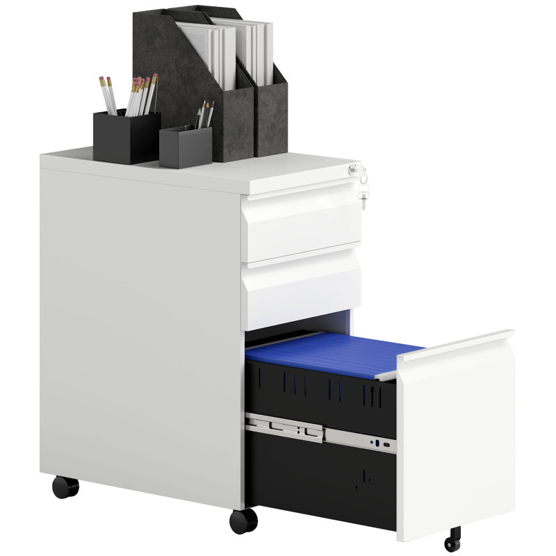 3 Drawer Filing Cabinet, White