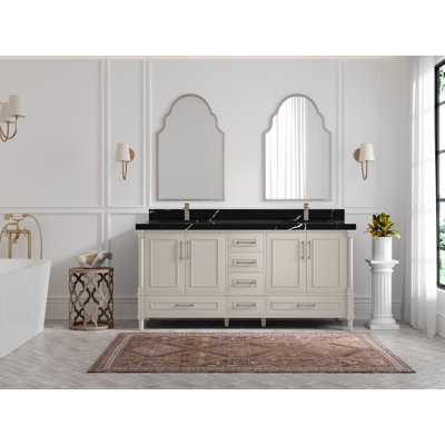 Meuble-lavabo double 72 po avec comptoir Aberdeen