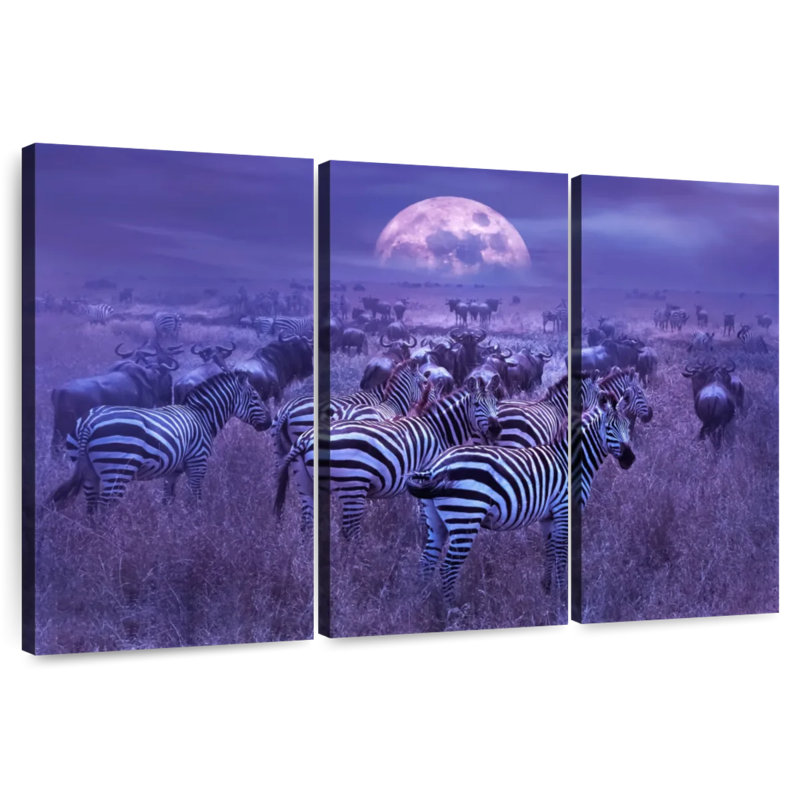 Lunar Zebras, 42" H x 65" W