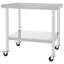 Table de travail robuste en acier inoxydable de 30 po x 36 po x 34 po avec tablette réglable à 3 niveaux et 4 roulettes verrouillables pour la préparation de cuisine commerciale