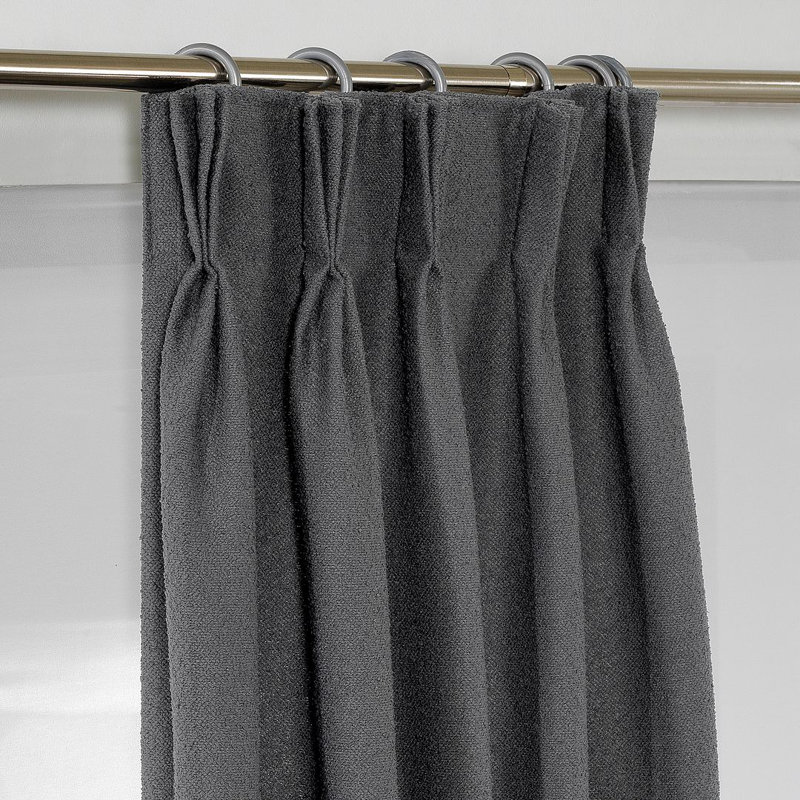 Extra Long & Extra Wide Polyester Decorative Curtain Pinch Pleat Single Panel, 52" W x 100" L, Grey