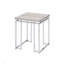 Table de bout carrée avec base en métal, table de bout