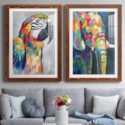 «Vibrant Parrot», ensemble de 2 reproductions d'impressions