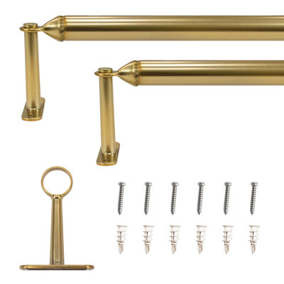 Krystina 7/8" Screw Single Curtain Rod Gold