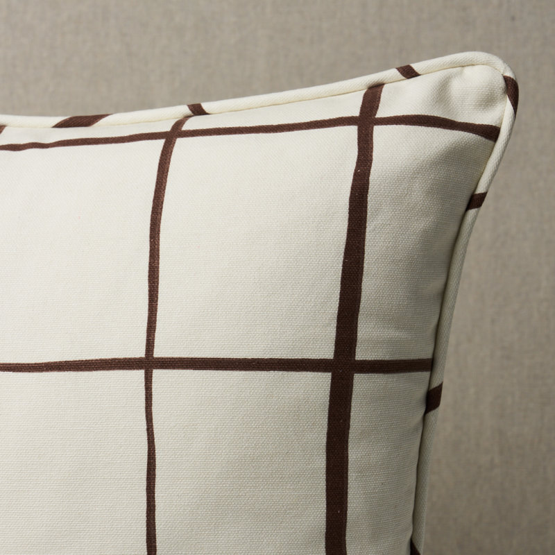 Schumacher x Miles Redd Painterly Windowpane Pillow, 20" x 20"