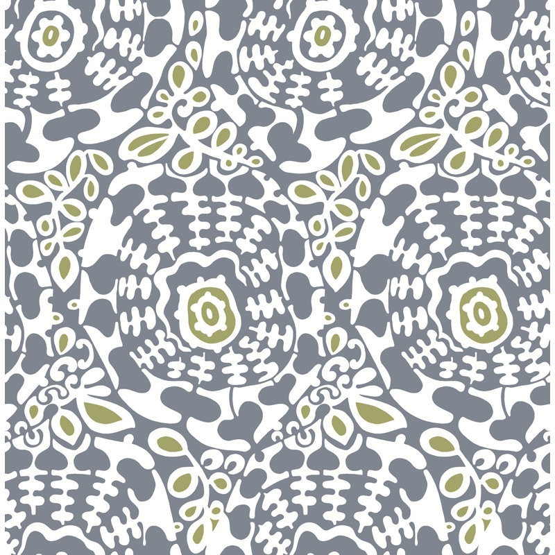Ayalisse Floral Wallpaper Double Roll, Slate