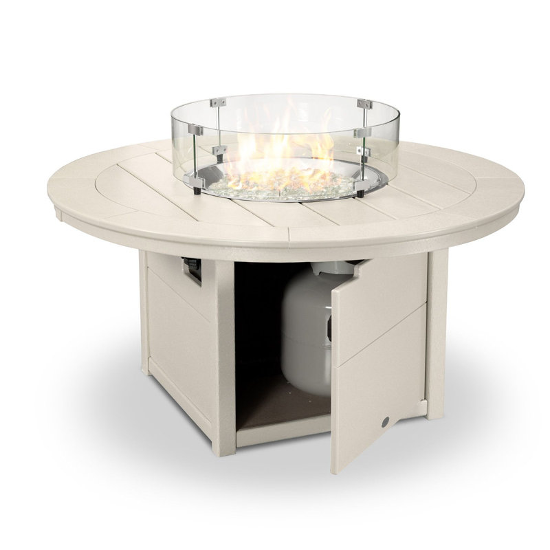 POLYWOOD Round 48" Fire Pit Table, Sand