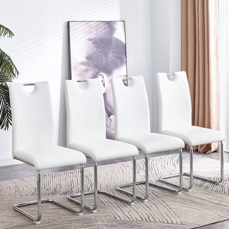 Chaise de salle à manger rembourrée Kedrin, Blanc