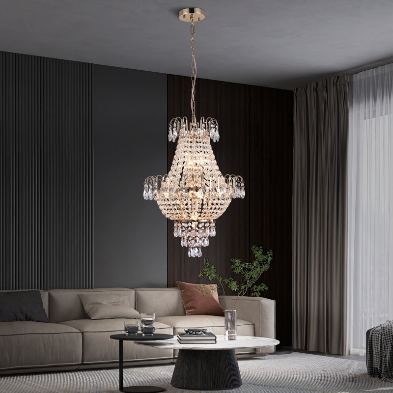 Lustre en cristal Traditional Gold Empire K9, H 26,9 po x l 16,9 po x P 16,9 po, 7