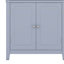 Élégante armoire de rangement autoportante pour salle de bain avec quatre portes et tablettes réglables-2128248112