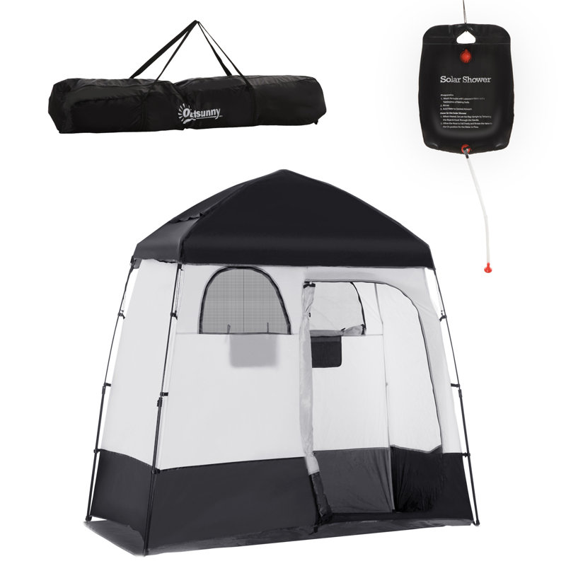 Tente de douche Outsunny, Noir