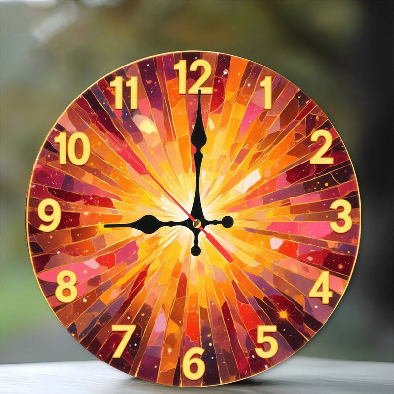 horloge mosaïque rayonnante