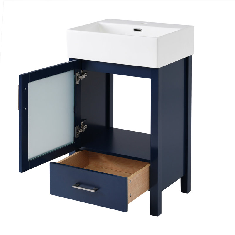 Meuble-lavabo sophistiqué avec une excellente fonctionnalité et un attrait élégant, Bleu