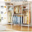 Support à vêtements robuste, organisateur de vêtements et support de rangement avec cintres extensibles, support à vêtements en métal